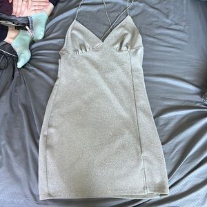 shiny mini dress